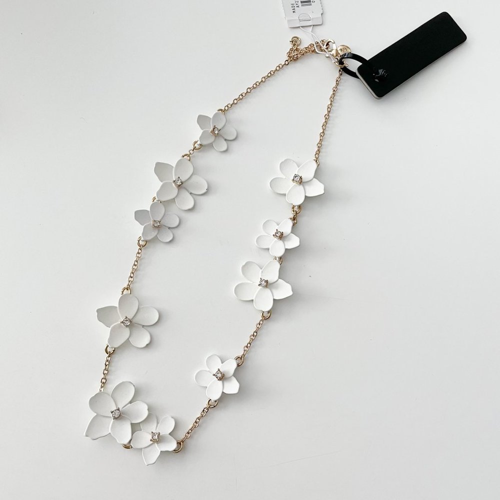J. Crew Factory Floating Flowers Statement Necklace (White) - Picture 2 of 3
